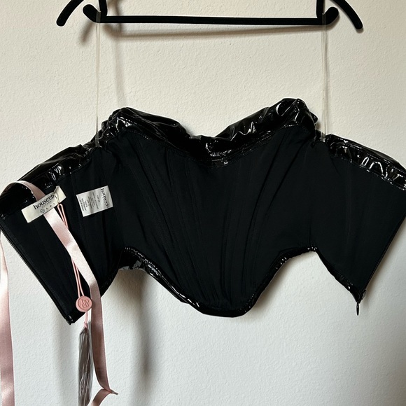 House of CB Marla Black Patent Boned Corset - Picture 4 of 5